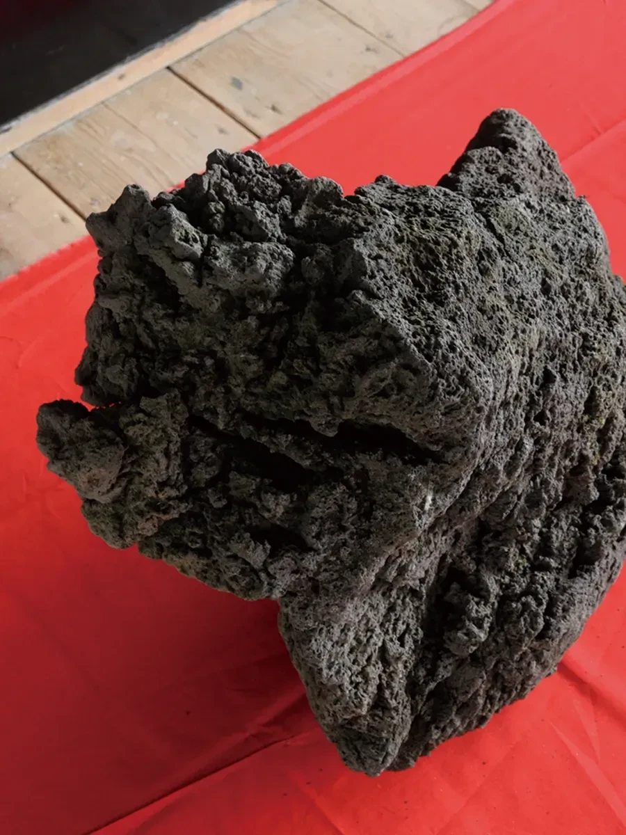 Volcanic rock installation detail