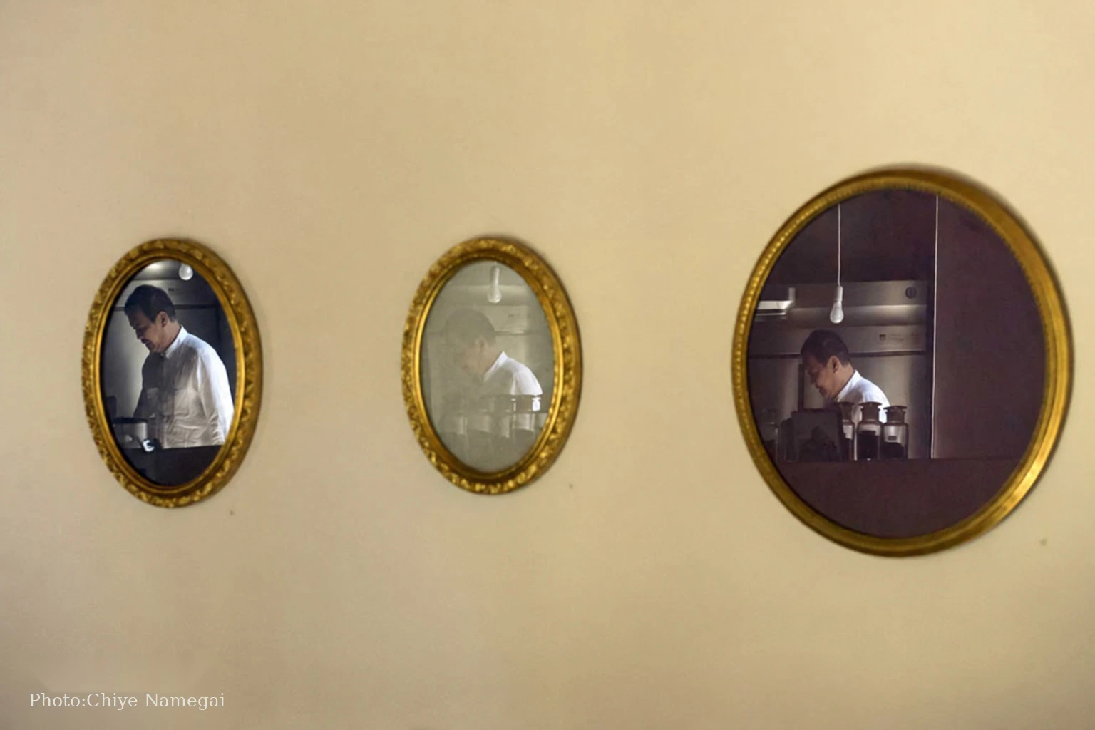 Three mirror works containing photographic images